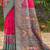 Rani pink banarasi silk blend woven saree with contrast border
