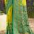 Lemon yellow banarasi silk blend woven saree with contrast border