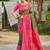 Mehendi green banarasi silk blend woven saree with contrast border