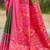 Mehendi green banarasi silk blend woven saree with contrast border