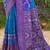 Sky blue banarasi silk blend woven saree with contrast border