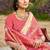 Cream banarasi silk blend woven saree with contrast border