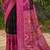 Black banarasi silk blend woven saree with contrast border