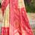 cream pochampally silk blend saree with contrast border