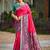 rani pink pochampally silk blend saree with contrast border