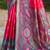 rani pink pochampally silk blend saree with contrast border