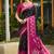 black pochampally silk blend saree with contrast border
