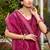 black pochampally silk blend saree with contrast border