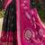 black pochampally silk blend saree with contrast border