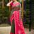 mehendi green pochampally silk blend saree with contrast border