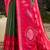 mehendi green pochampally silk blend saree with contrast border
