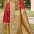 red & brown banarasi silk blend saree with zari woven pallu