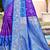 purple & sky blue banarasi silk blend saree with zari woven pallu