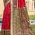 Red silk blend woven saree with contrast pallu and border