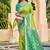 Light green silk blend woven saree with contrast pallu and border
