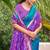 Sky blue silk blend woven saree with contrast pallu and border