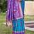Sky blue silk blend woven saree with contrast pallu and border