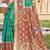 Sea green silk blend woven saree with contrast pallu and border