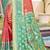 Peach silk blend woven saree with contrast pallu and border