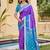 Purple silk blend woven saree with contrast pallu and border