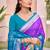 Purple silk blend woven saree with contrast pallu and border