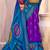 purple pochampally silk blend saree with contrast geometric pallu and border