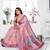 pink jacquard cotton blend saree with blouse 