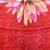 Red chinon silk saree with vibrant floral print