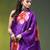 Purple chinon silk saree with vibrant floral print