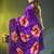 Purple chinon silk saree with vibrant floral print