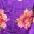 Purple chinon silk saree with vibrant floral print