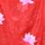 red mulmul cotton blend saree with lotus bloom print