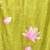 lime green mulmul cotton blend saree with lotus bloom print