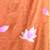orange mulmul cotton blend saree with lotus bloom print