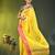 yellow mulmul cotton blend saree with ganga jamuna zari border
