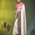 off-white mulmul cotton blend saree with ganga jamuna zari border