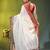 off-white mulmul cotton blend saree with ganga jamuna zari border