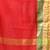 red mulmul cotton blend saree with zari work