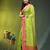green mulmul cotton blend saree with zari work