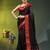 black mulmul cotton blend saree with zari work