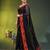 black mulmul cotton blend saree with zari work