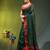 dark green mulmul cotton blend saree with zari work