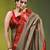 grey mulmul cotton blend saree with zari work
