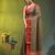 grey mulmul cotton blend saree with zari work