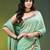 sky blue solid mulmul cotton blend saree with contrast border