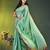 sky blue solid mulmul cotton blend saree with contrast border