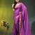 purple solid mulmul cotton blend saree with contrast border