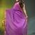 purple solid mulmul cotton blend saree with contrast border