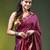 magenta solid mulmul cotton blend saree with contrast border