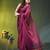 magenta solid mulmul cotton blend saree with contrast border